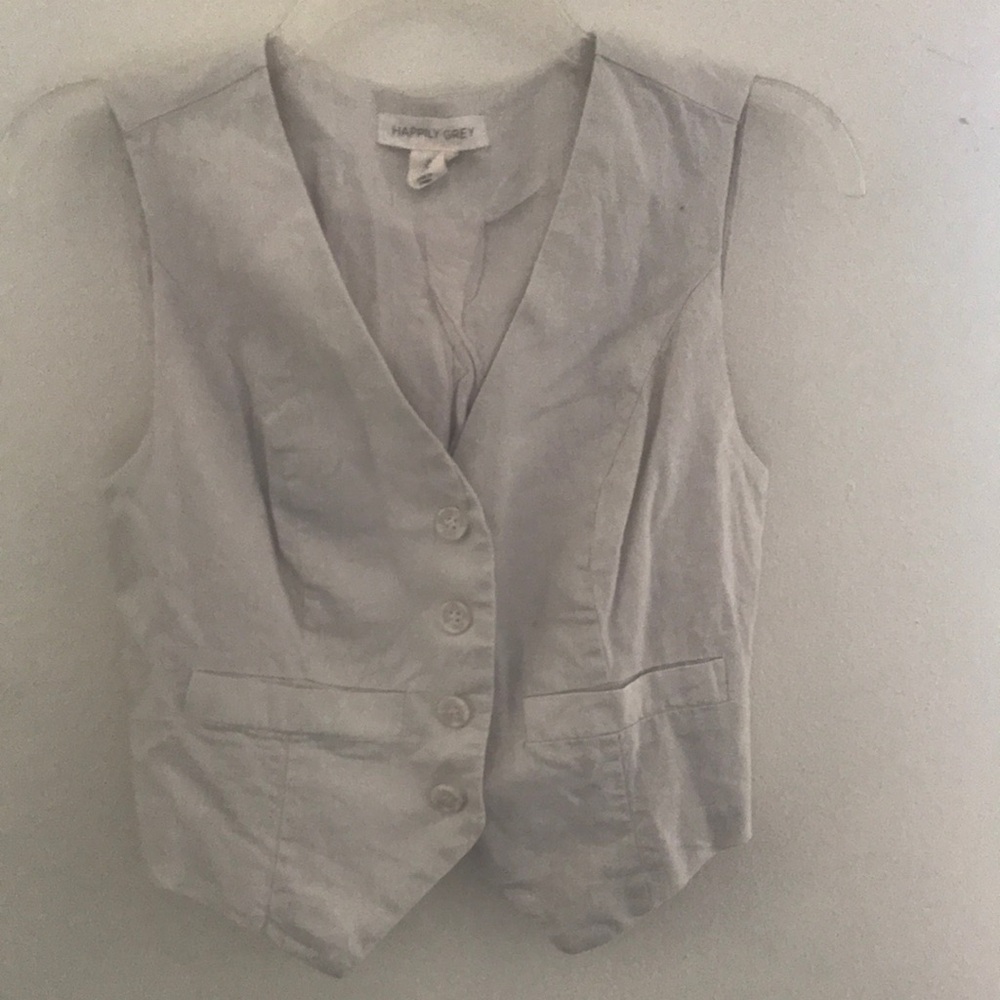 Happily Grey Button-Up Vest